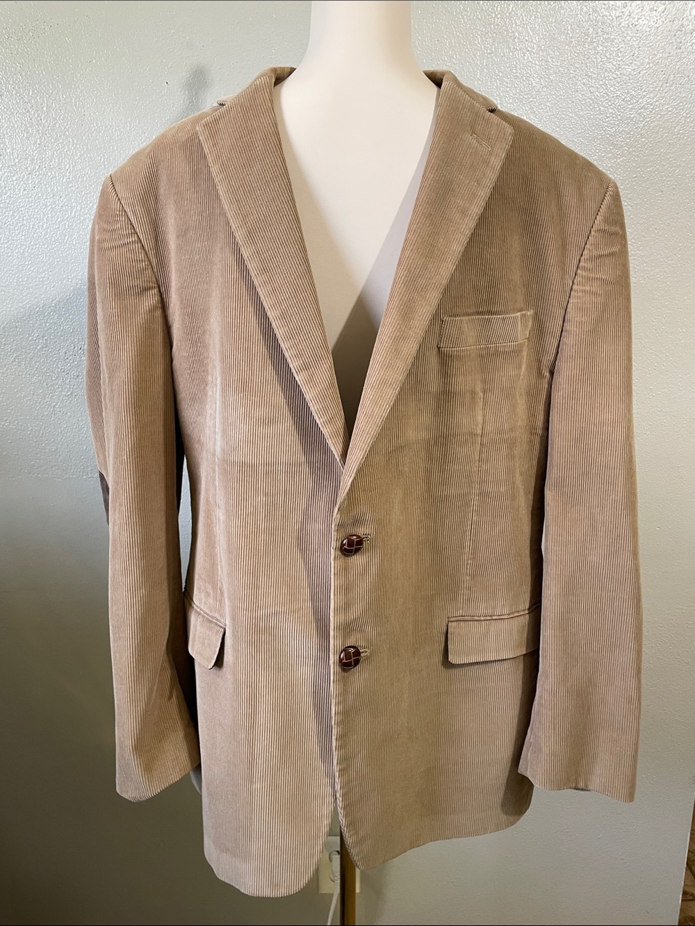 Chaps Dark Academia Corduroy Blazer Elbow Patch Sport Coat 44R Cotton Tailored